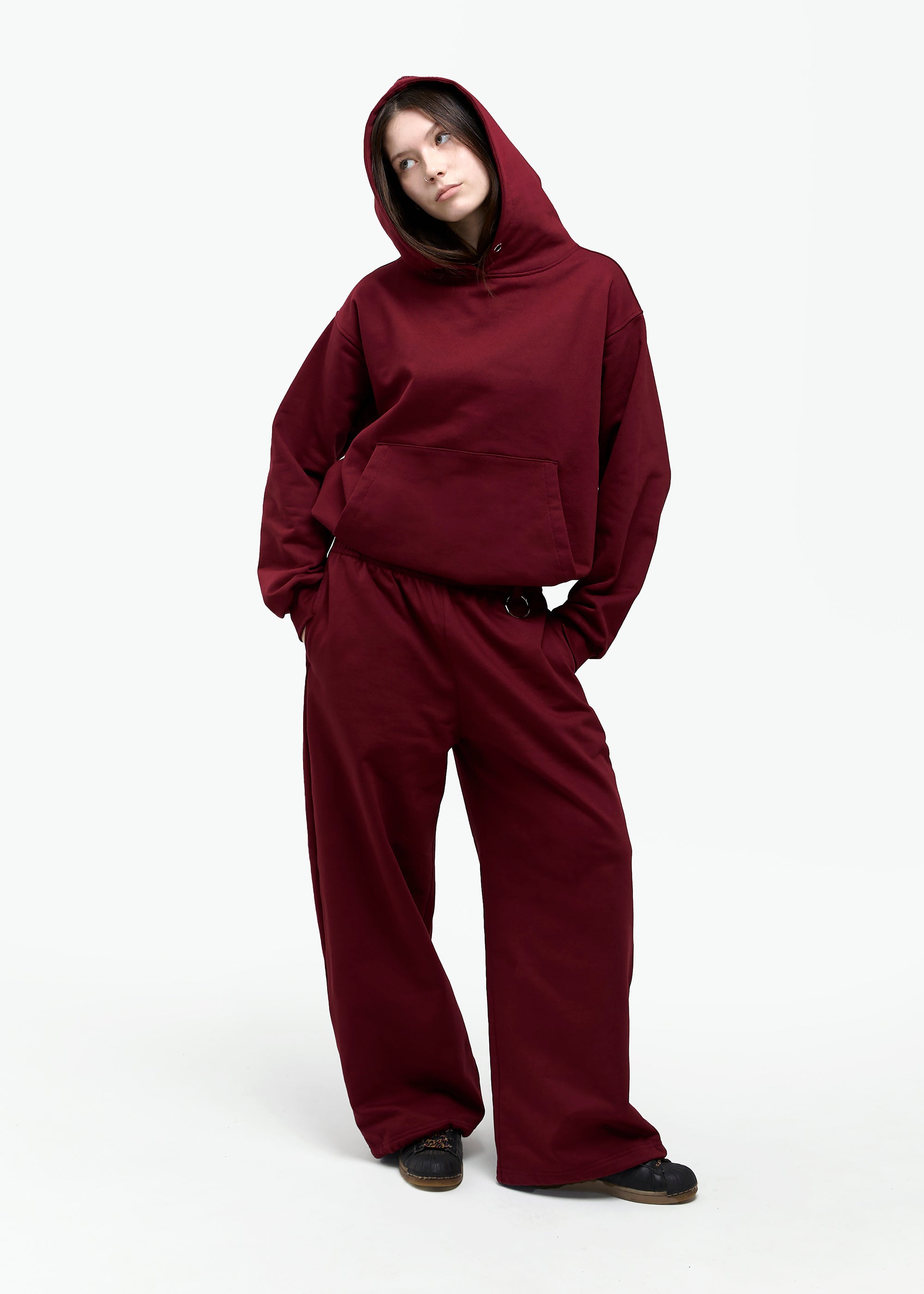 BASIC burgundy hoodie