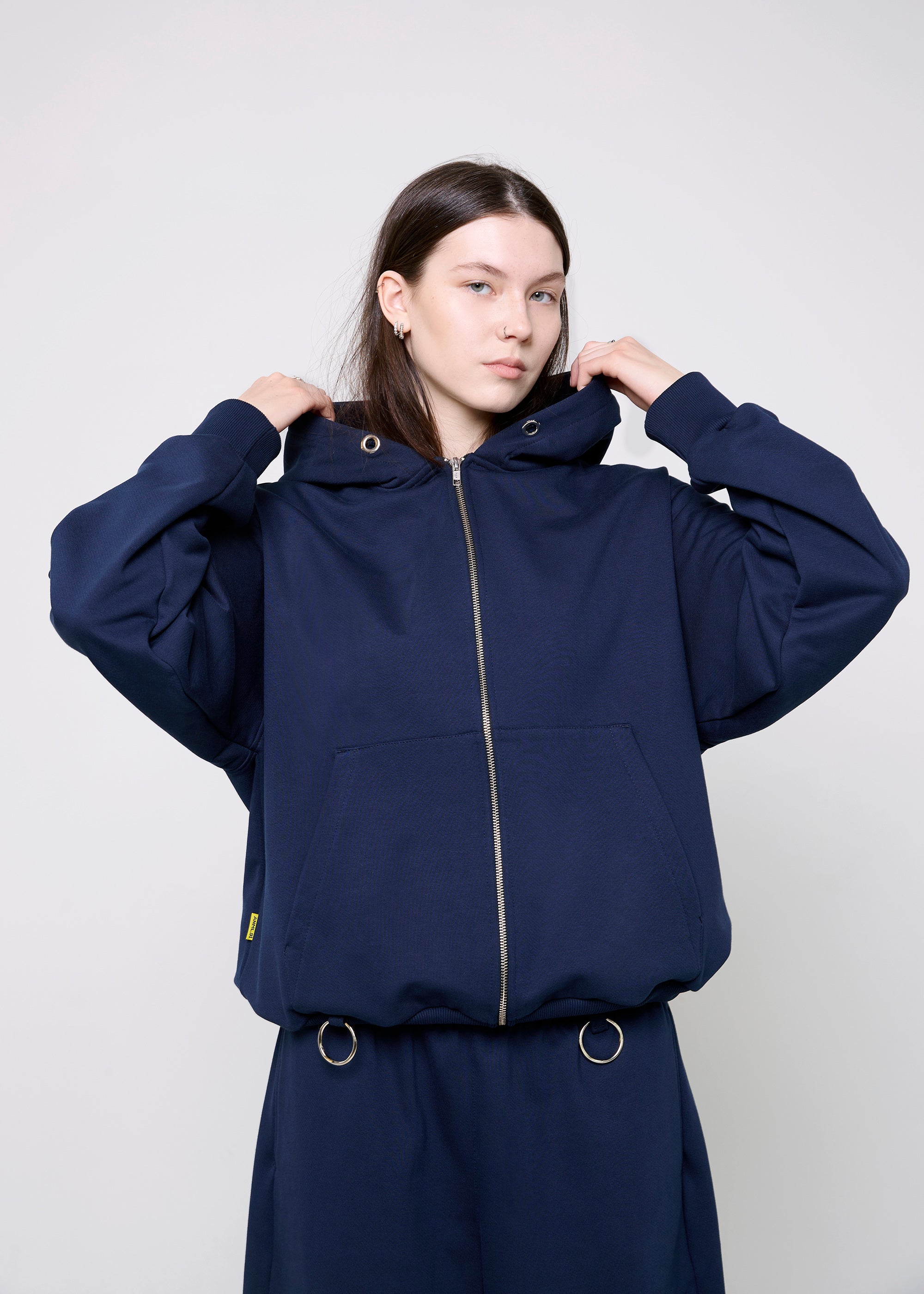 BASIC & BUBBLE navy zipped set