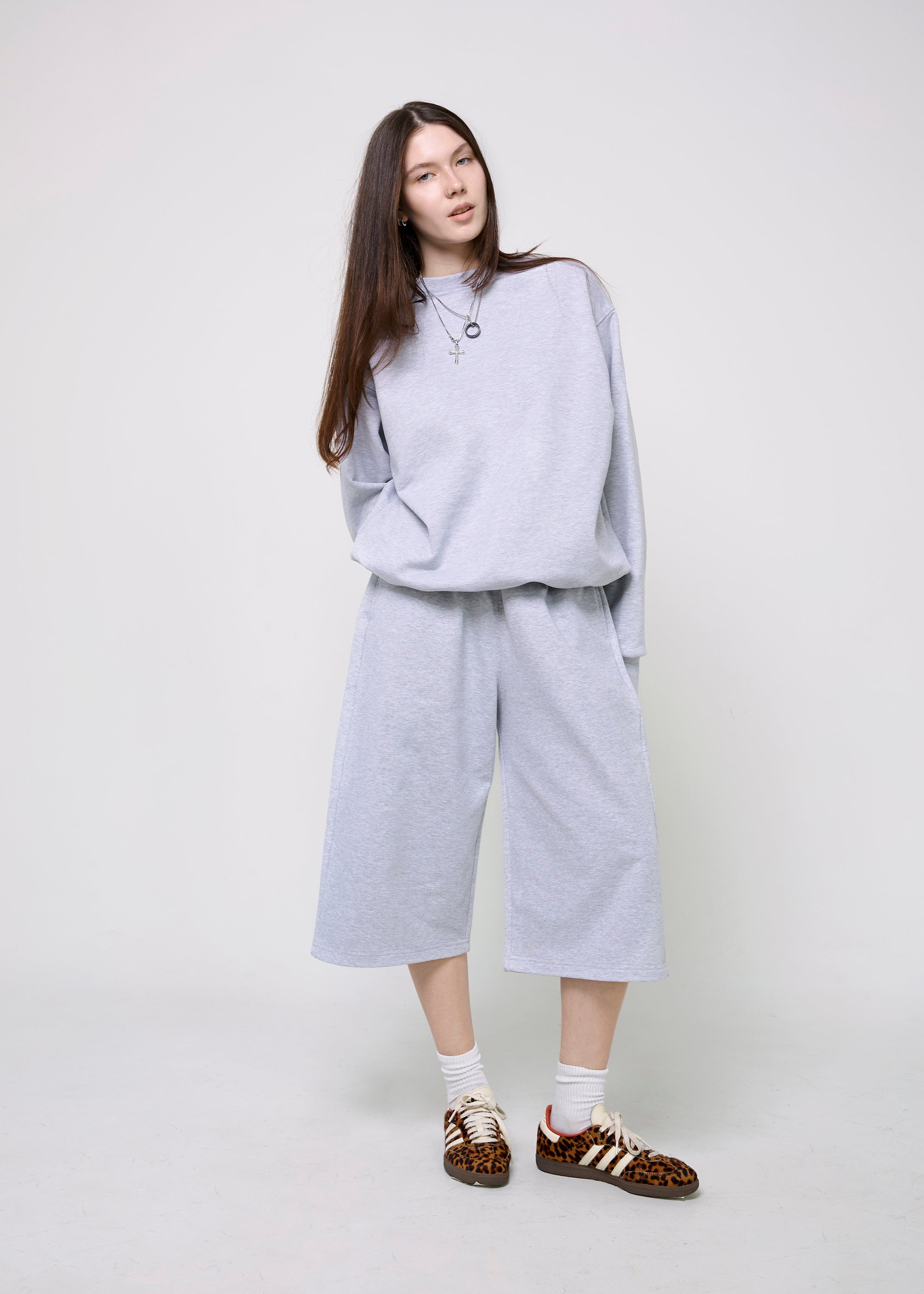 BUBBLE melange maxi shorts