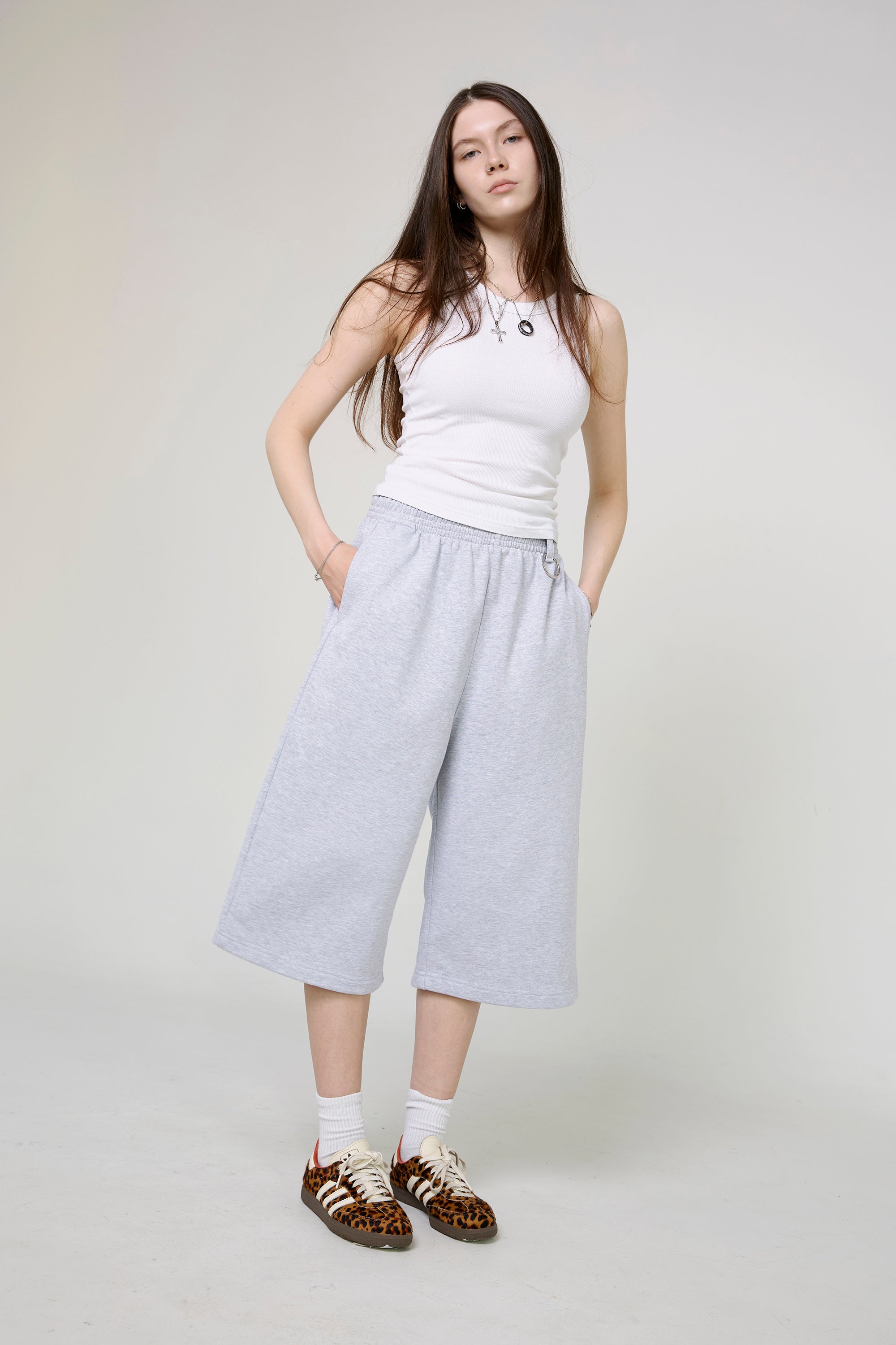 BUBBLE melange maxi shorts