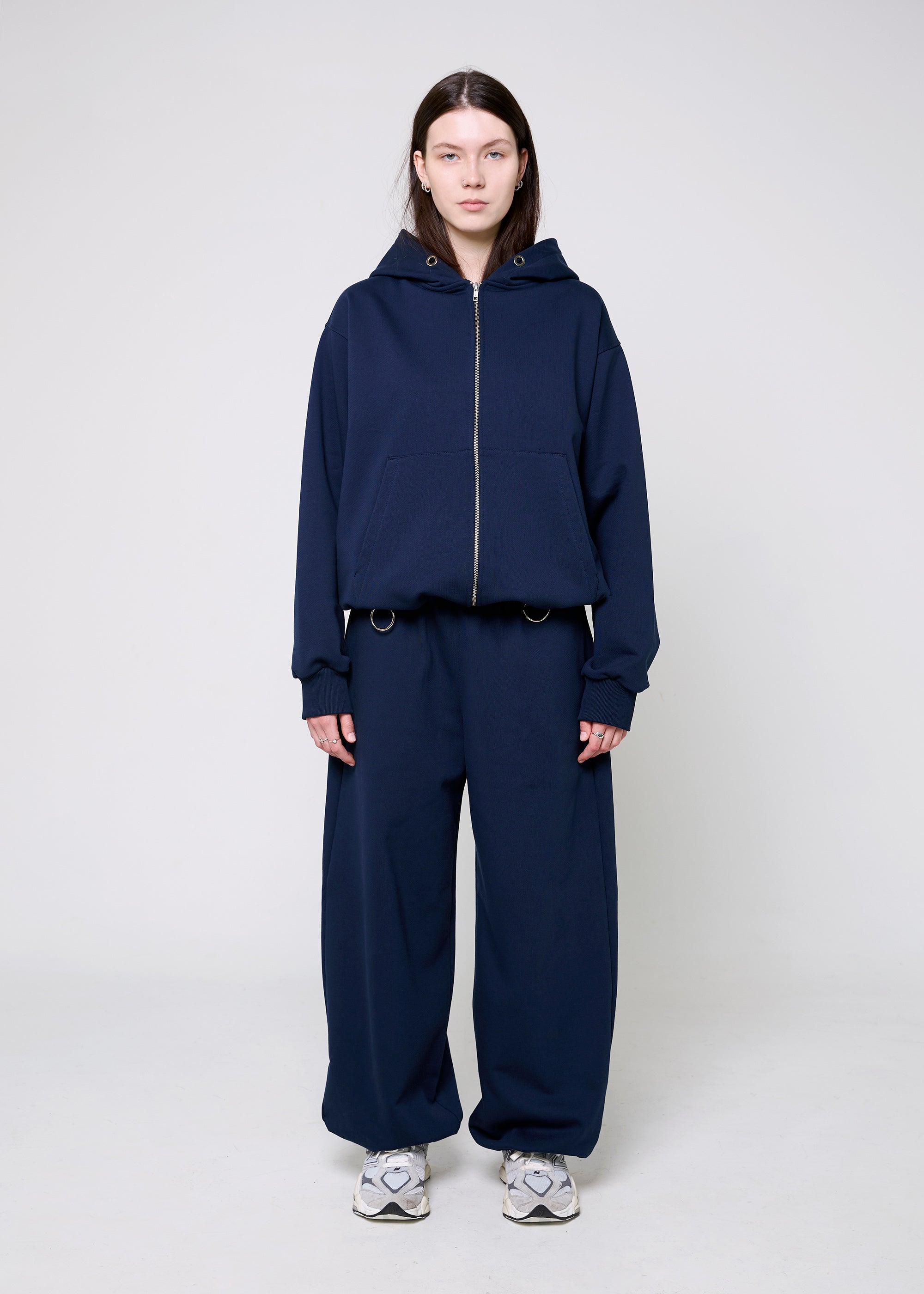 BASIC navy zipped hoodie