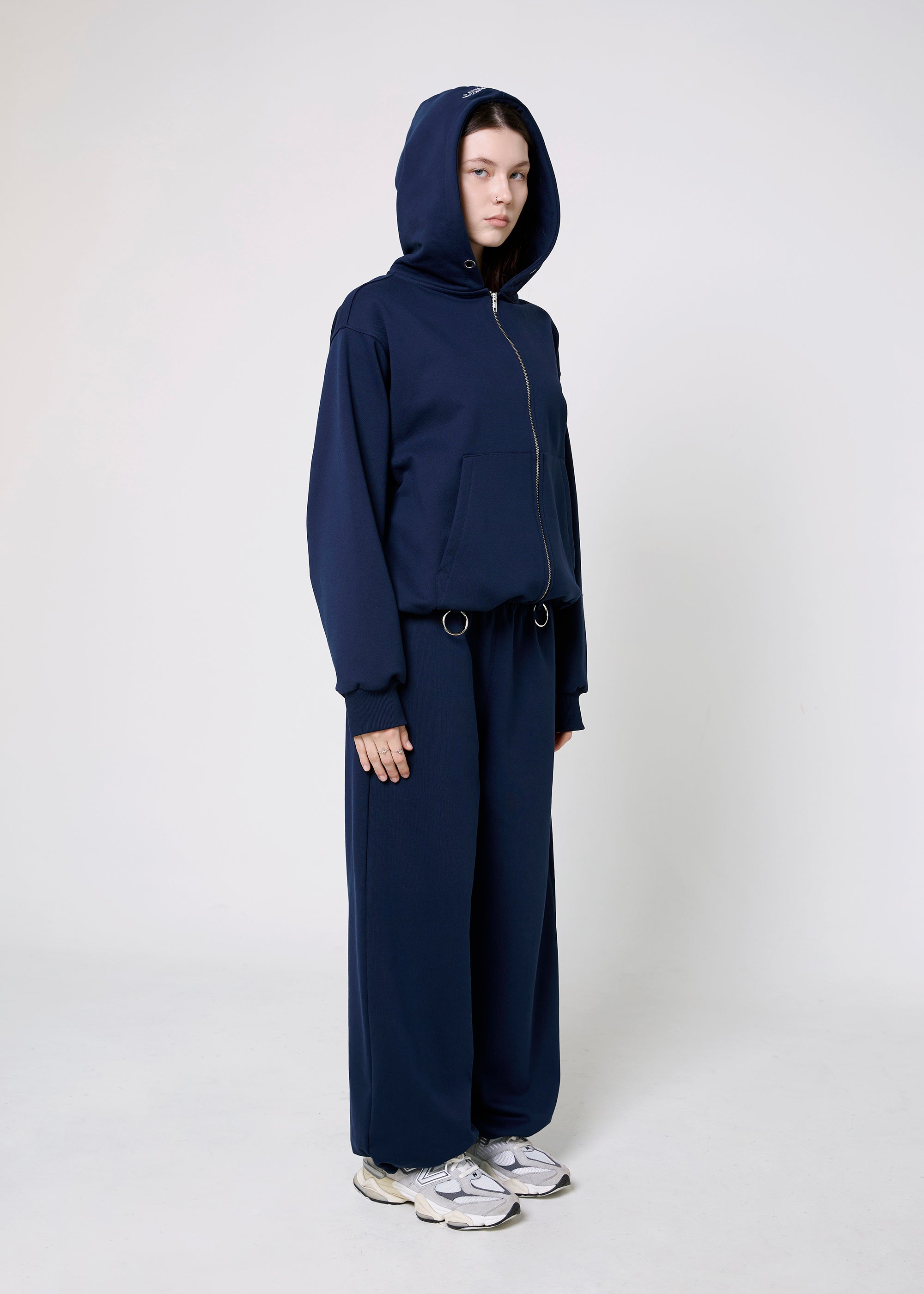 BASIC navy zipped hoodie