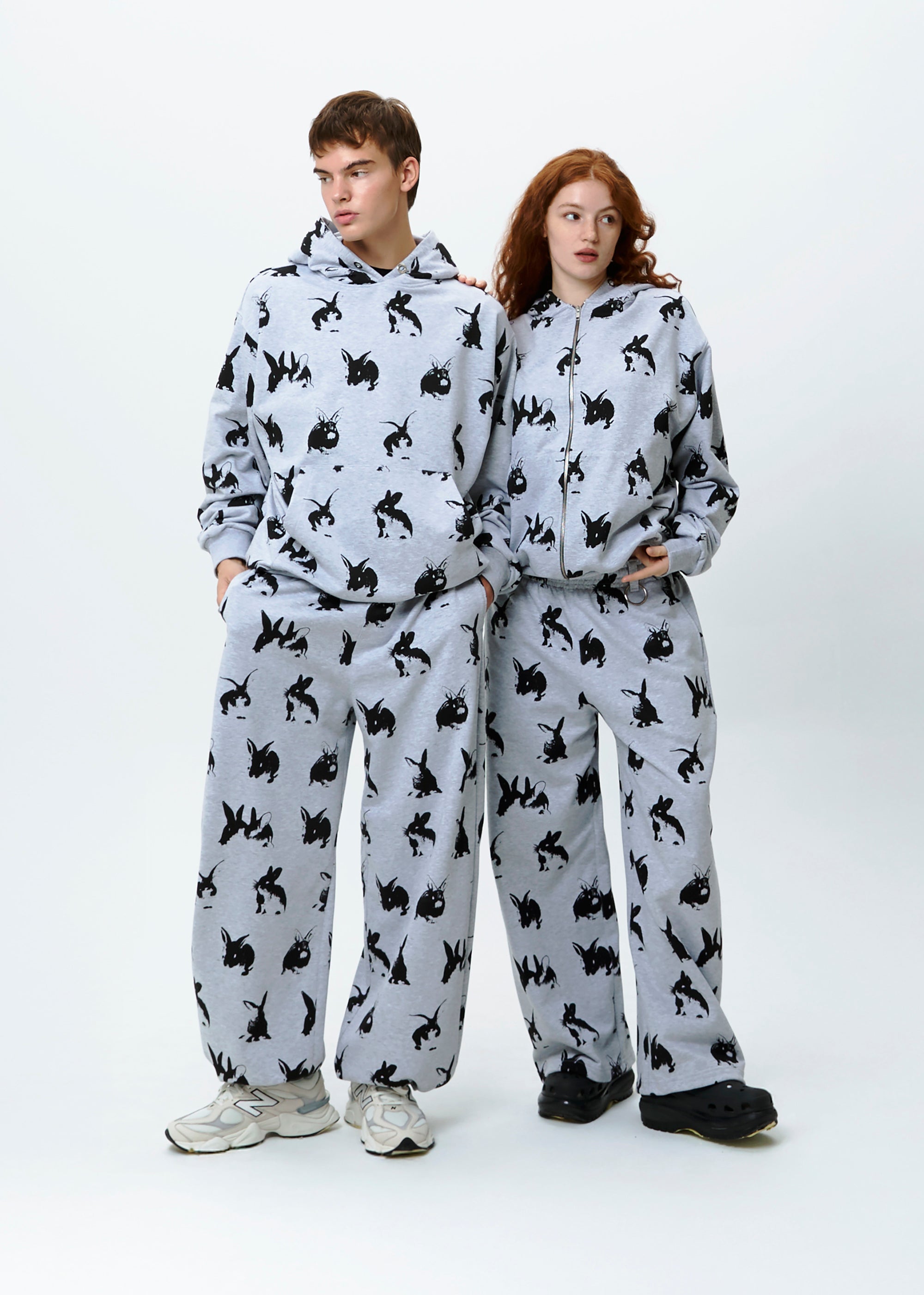 BASIC & BUBBLE RABBIT grey set