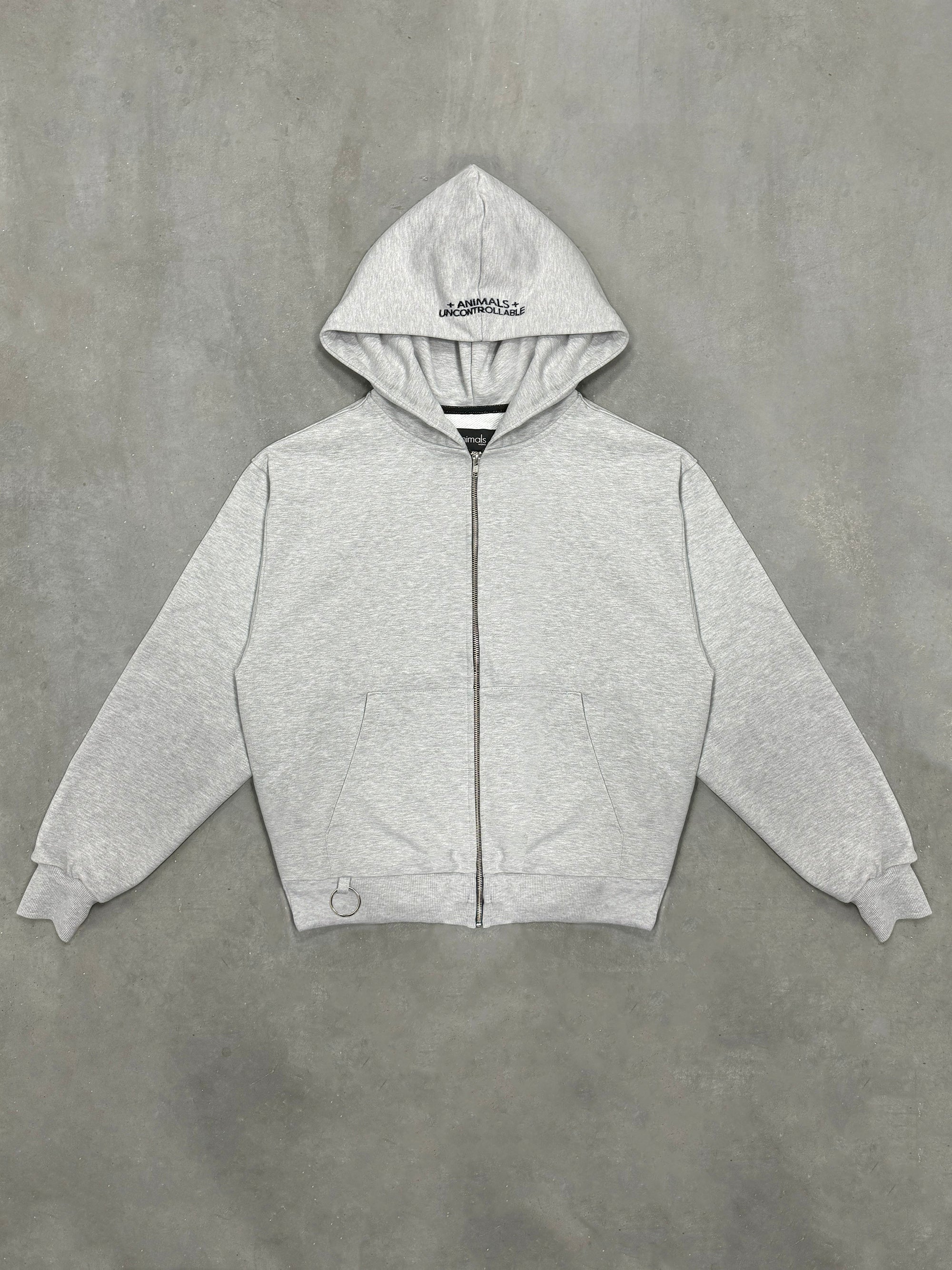 BASIC melange zipped hoodie